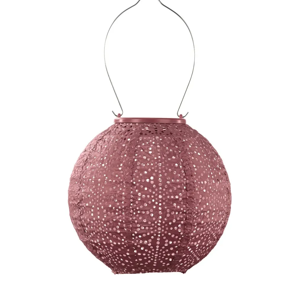 Lumiz solar lampion - sashiko rond - 20 cm - koper