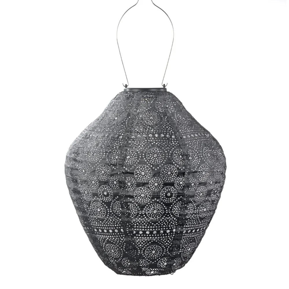 Lumiz solar lampion - spectare jar - 30 cm - donkergrijs
