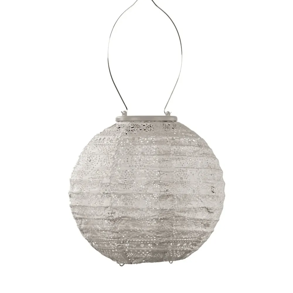 Lumiz solar lampion - spectare rond - 20 cm - licht taupe