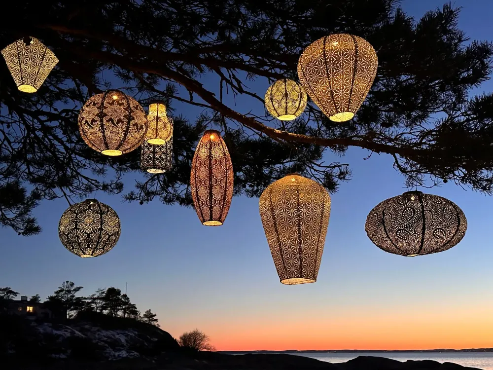 Lumiz solar lampion - taupe set - 3 stuks