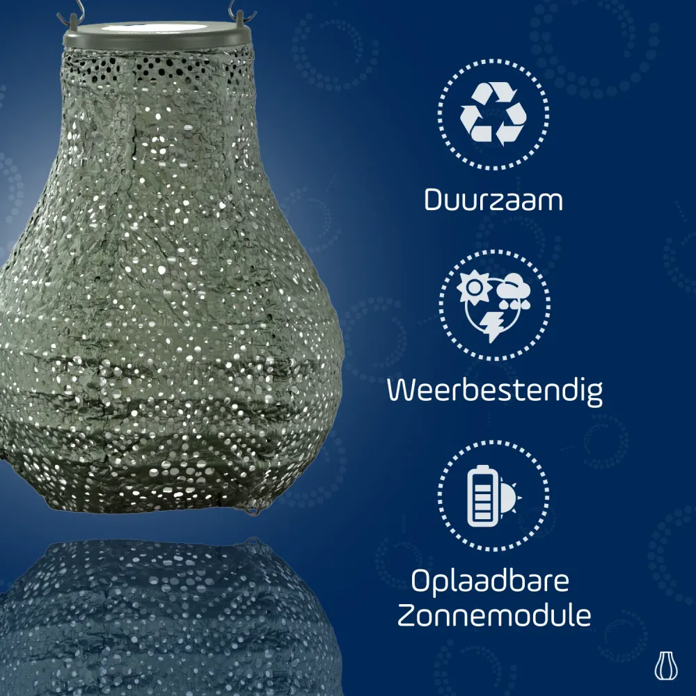 Lumiz solar lampion - topaze bulb - 16 cm - sage groen