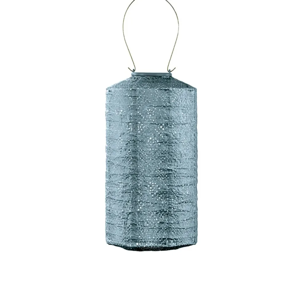 Lumiz solar lampion - topaze cylinder - 18 cm - grijs blauw