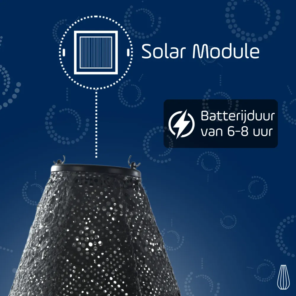 Lumiz solar lampion - topaze drop - 28 cm - donkergrijs