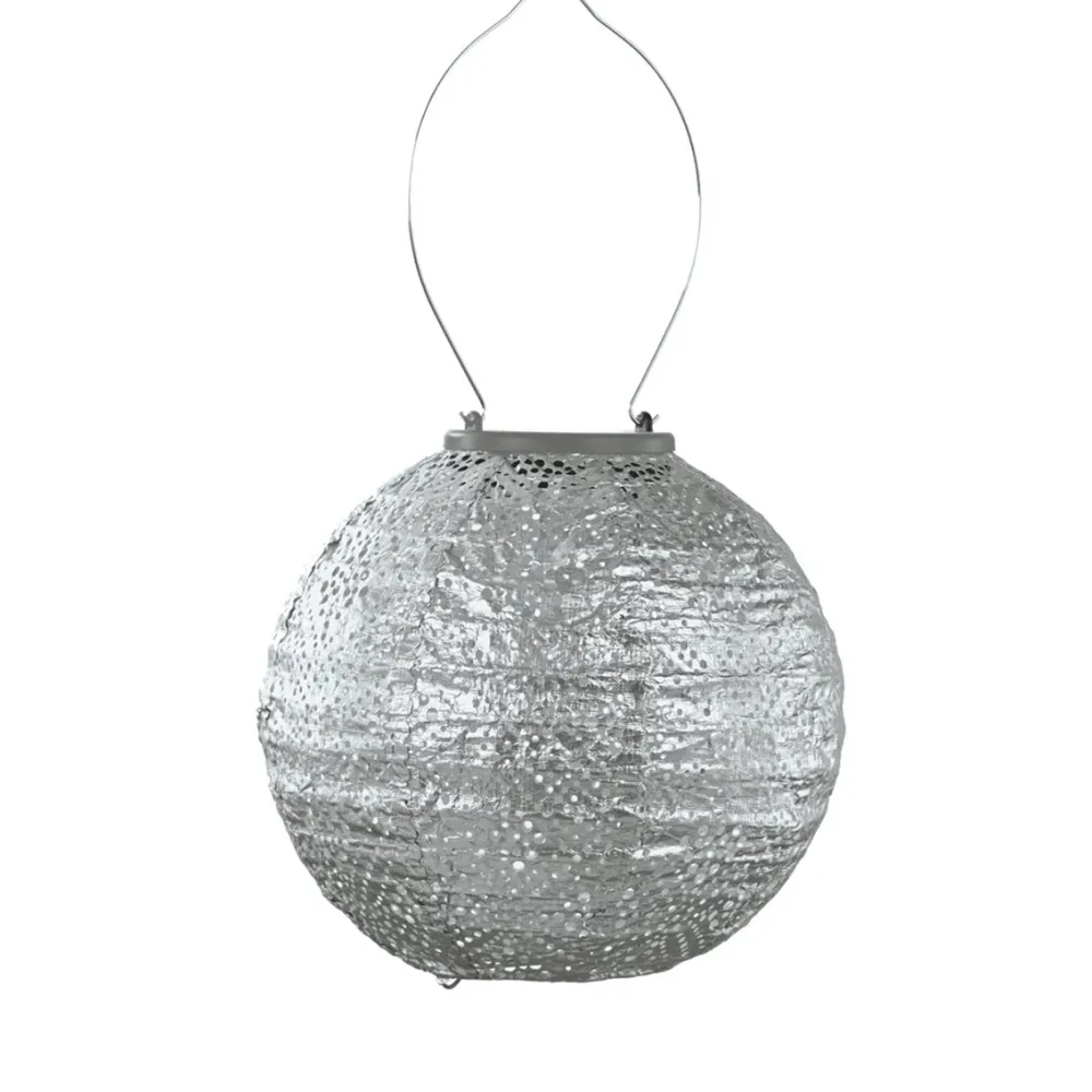 Lumiz solar lampion - topaze rond - 20 cm - zilver