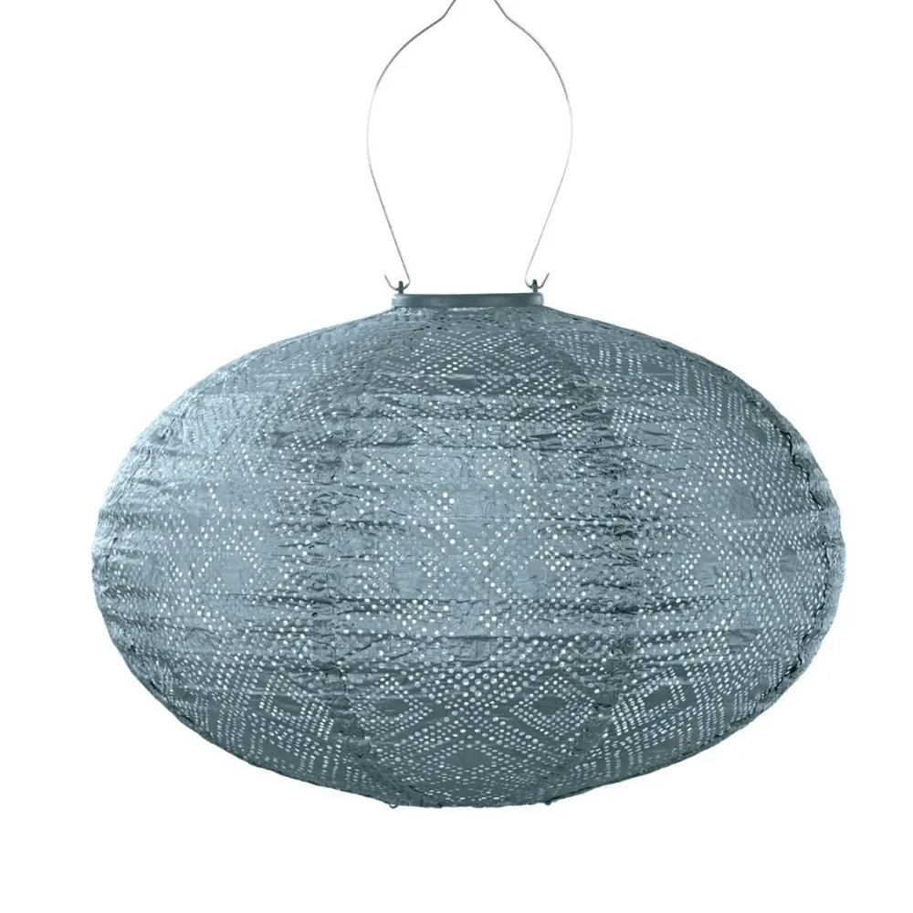 Solar Lampion Oval Mosaic Grey Blue Lumiz