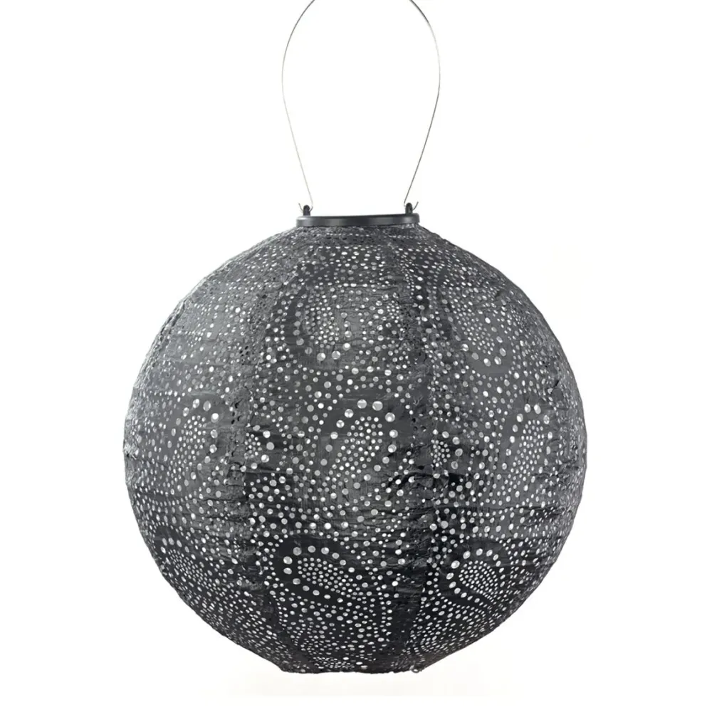 Solar Lampion Paisley Dark Grey Lumiz