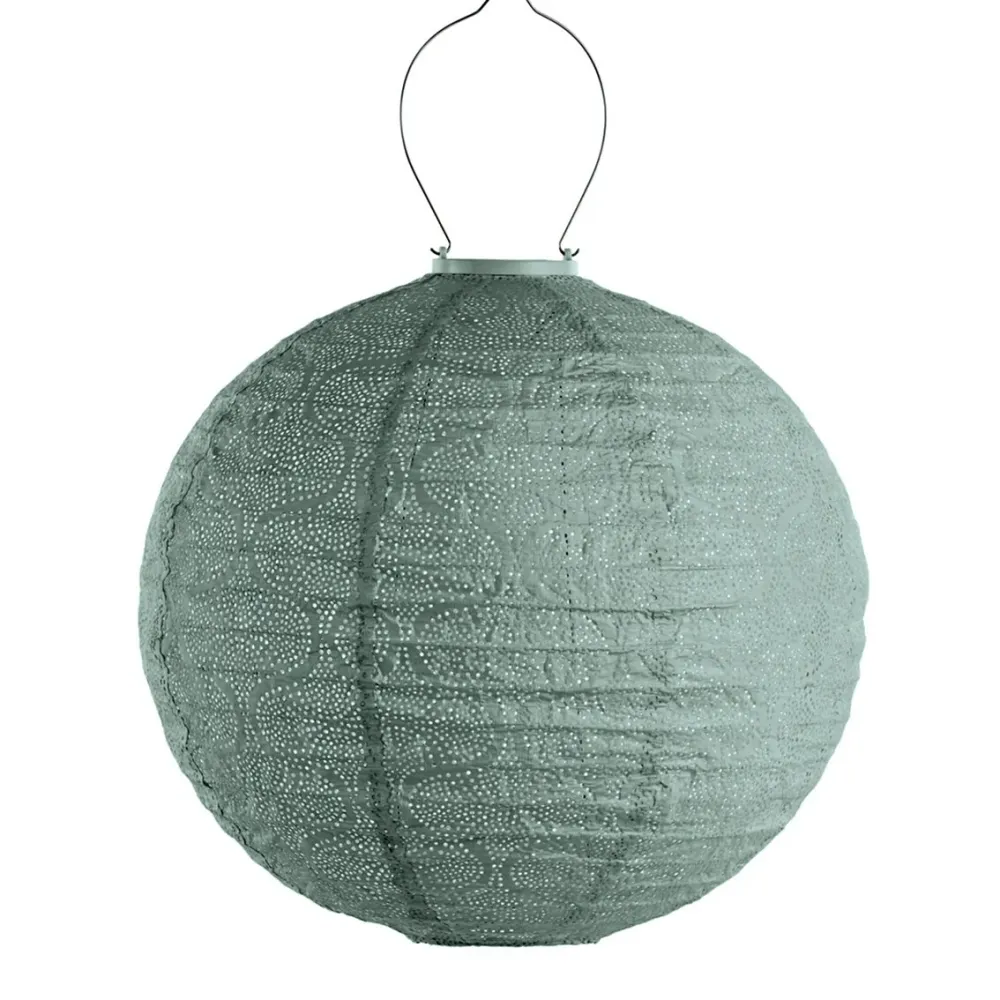 Solar Lampion Round Tigres Sage Green Lumiz