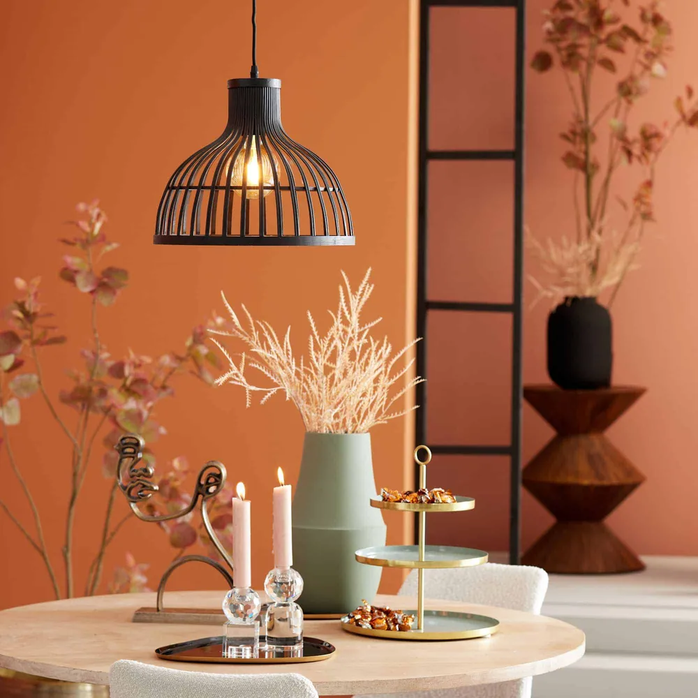 Luqaza hanglamp Aliza - zwart - Ø35cm