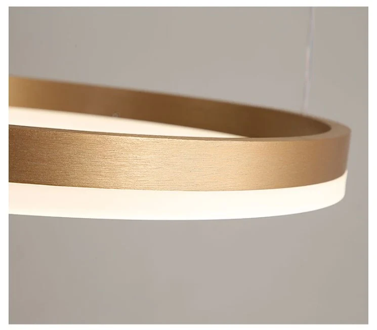 LuxiLamps - 5 Ringen - Hanglamp - Kroonluchter - Modern - Goud - Dimbaar Met Afstandsbediening