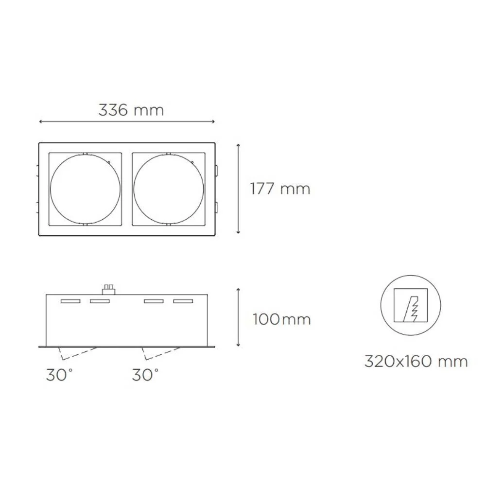 ALPHA II LED LUMINARIA DIRIGIBLE DE FALSO PLAFON 10-30W 127V BCO MAGG