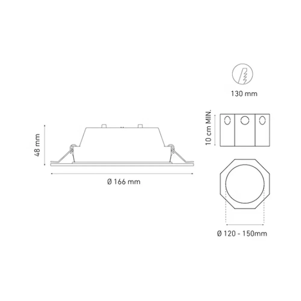 LUM. TIPO DOWNLIGHT LUNA 9 11W 100-240V 40K IP 65 BLANCO MAGG