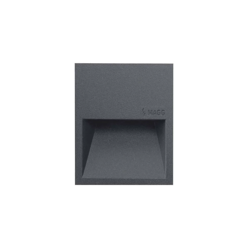 LUMINARIO LED RECTANGULAR EMPOTRAR/SOBREPONER SW 10 AL 2W/100-305V. GRIS 2700K LUZ CALIDA ELECTROMAG MAGG
