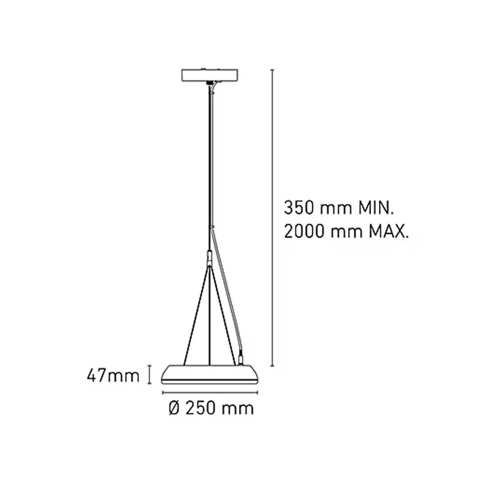 LUMINARIO LED SUSPENDIDO DONNA 25 14W/100-140V. NEGRO 4000K LUZ NEUTRA ELECTROMAG MAGG