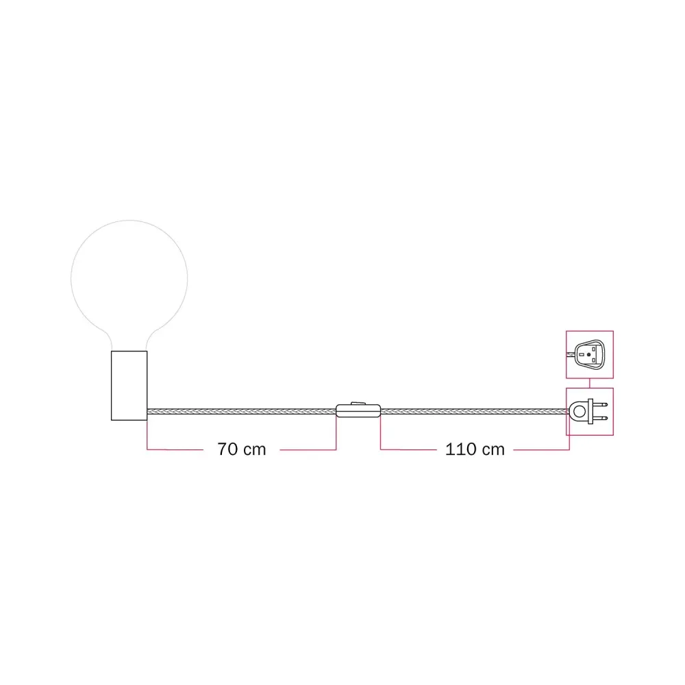 Magnetische plug- lamp met E27-fitting en UK Stekker - Oranje