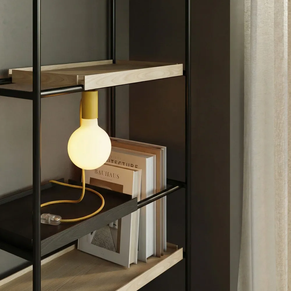 Magnetische plug- lamp met E27-fitting en UK Stekker - Geel