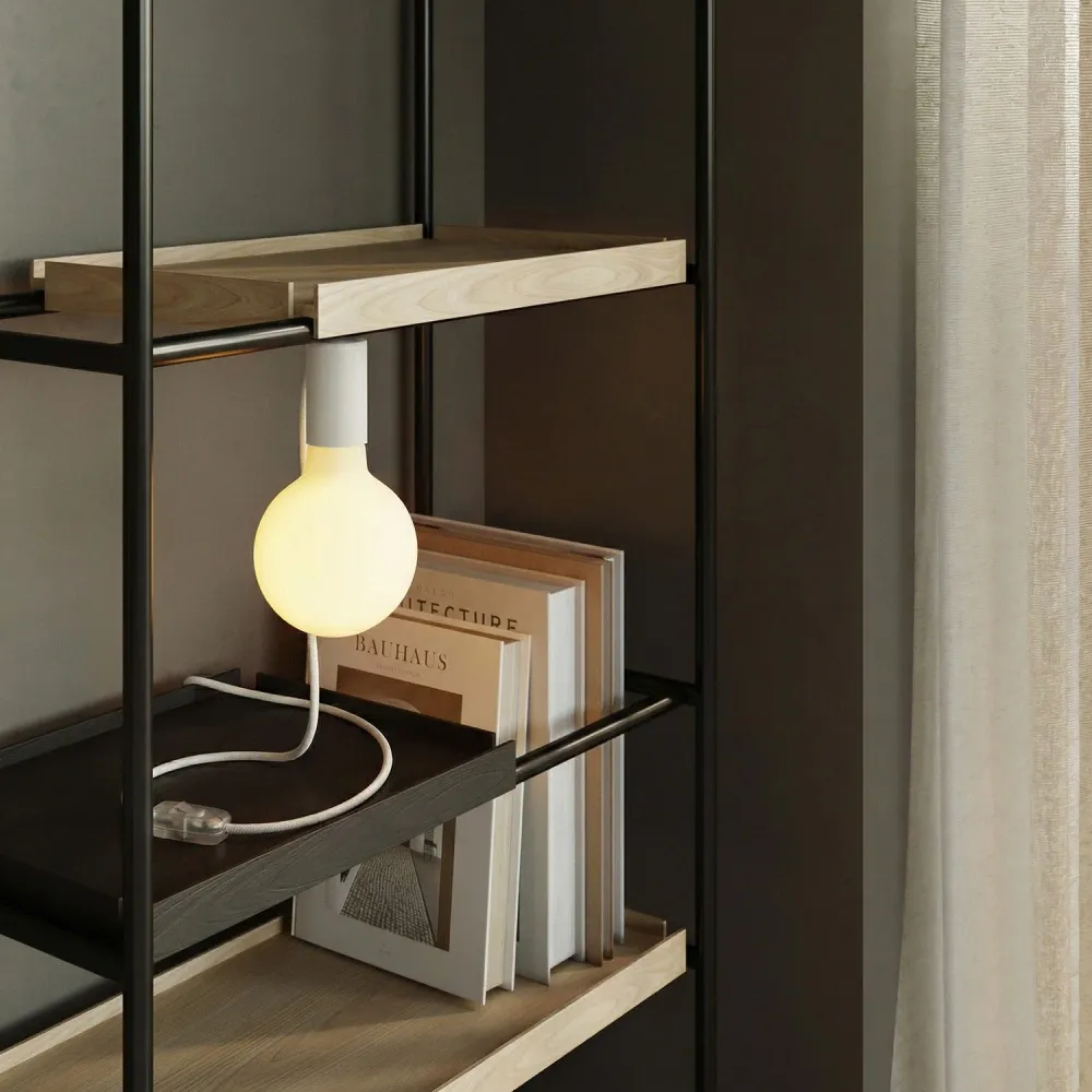 Magnetische plug- lamp met E27-fitting en Stekker UK - Wit