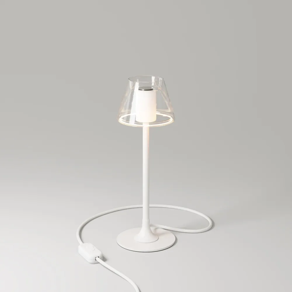 MAG-Y G07 tafellamp met ronde metalen voet - Mat wit