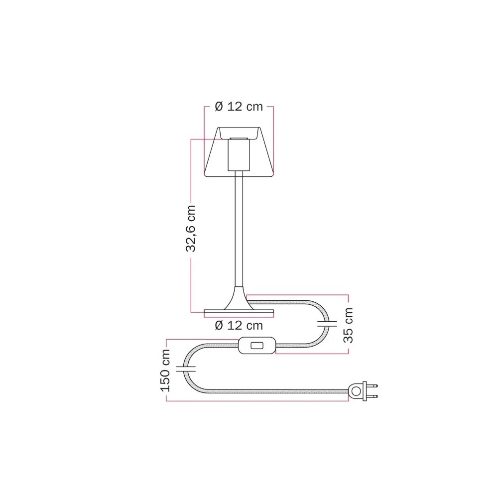 MAG-Y G07 tafellamp met ronde metalen voet - Mat wit