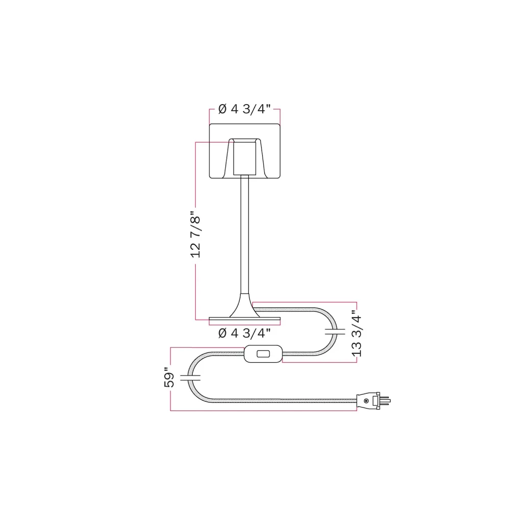 MAG-Y tafellamp met ronde metalen voet en heldere Ghost G03 lamp - Zwart