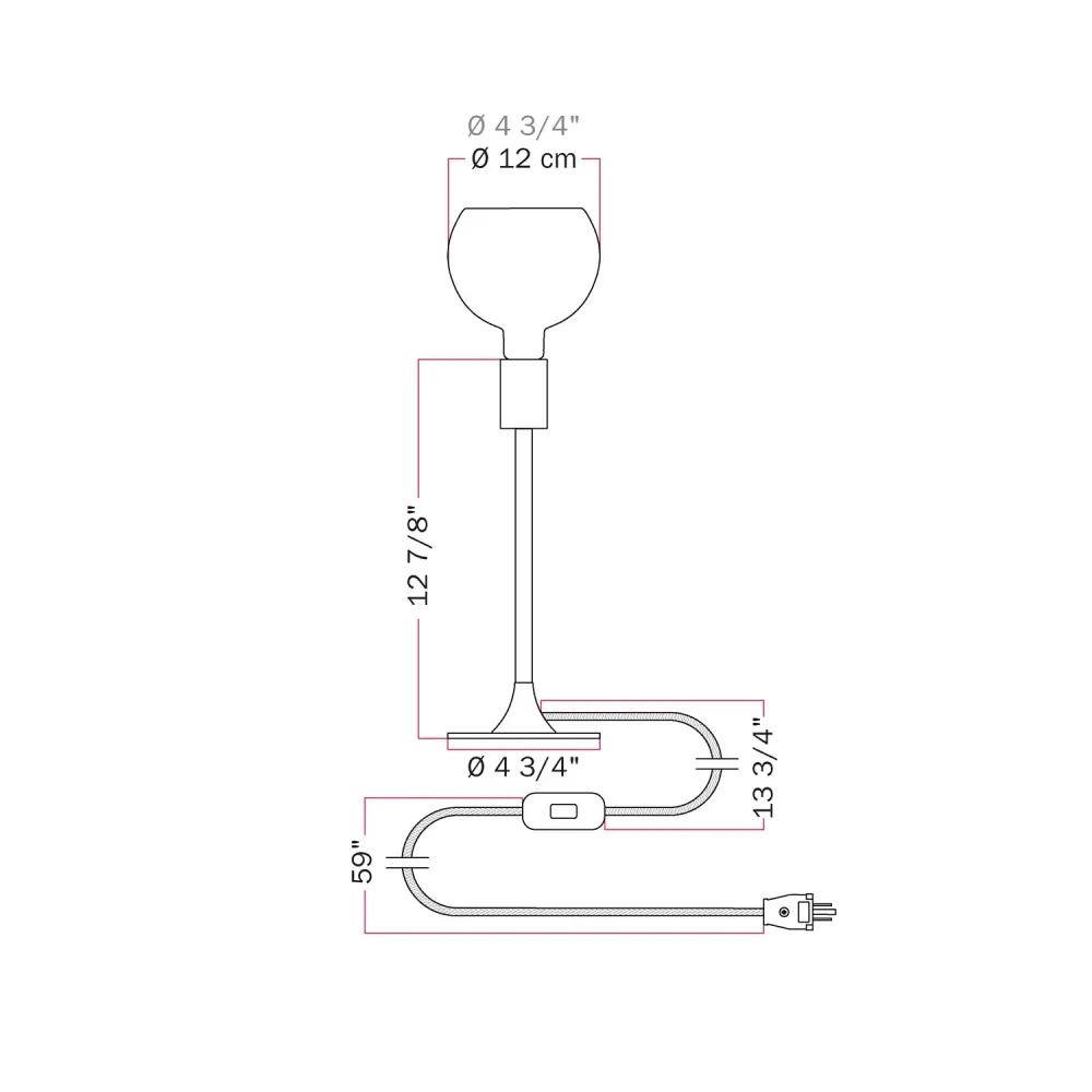 MAG-Y tafellamp met ronde metalen voet en heldere Ghost G05 lamp - Mat wit
