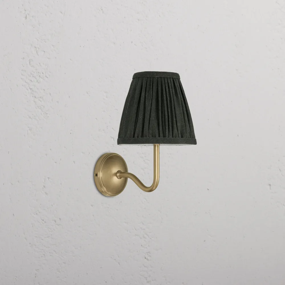Malvern Kleine Wandlamp Geplooid Diepgroen - Antiek Messing