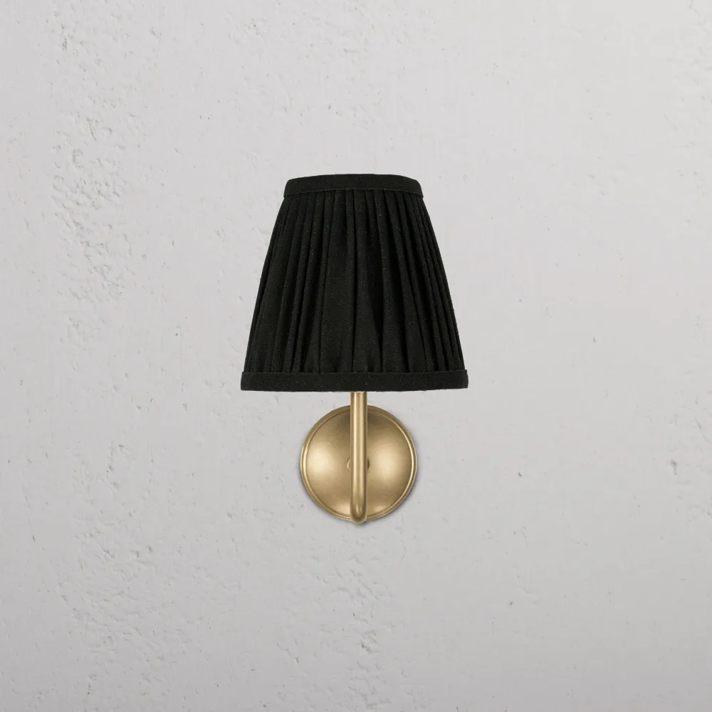 Malvern Kleine Wandlamp Geplooid Diepgroen - Antiek Messing