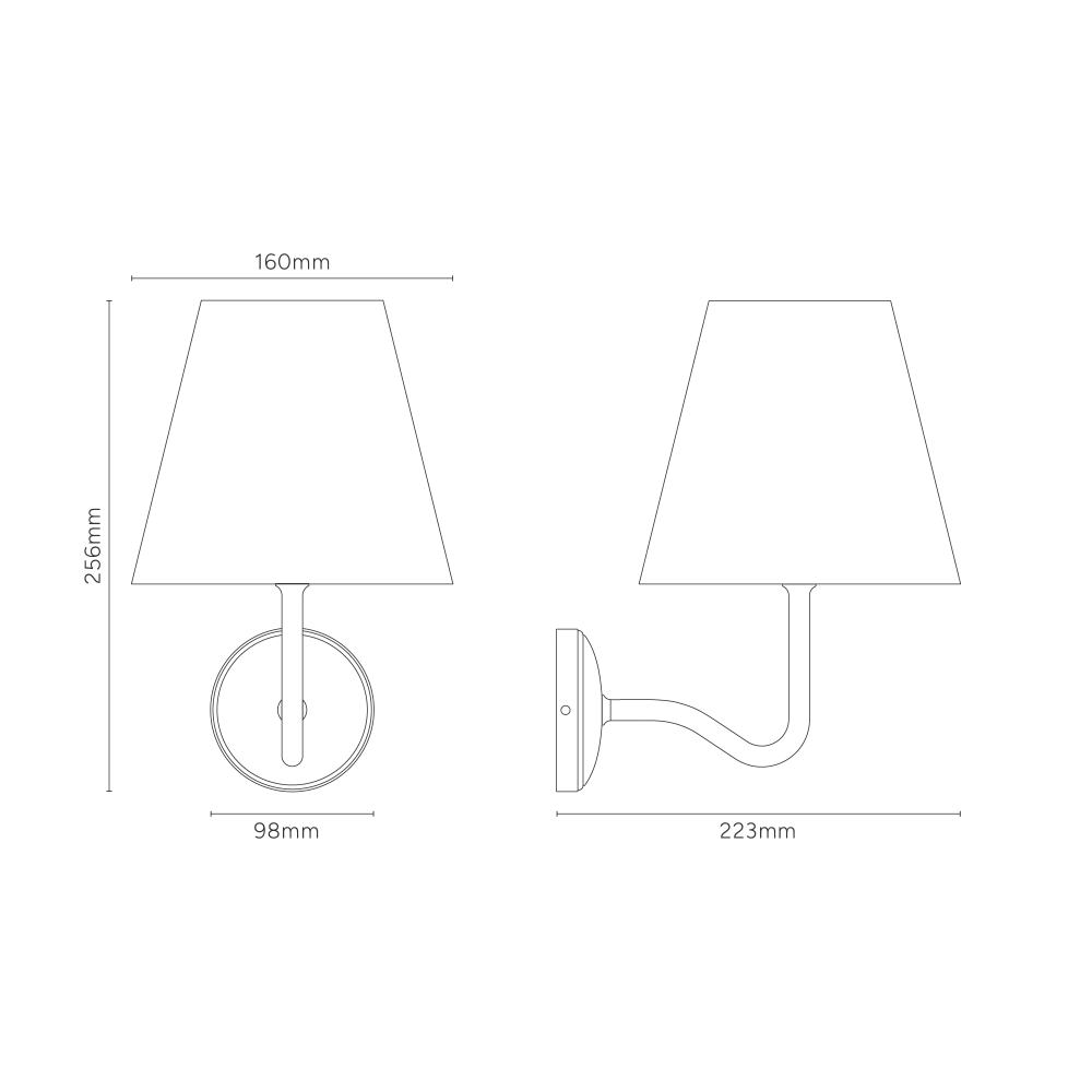 Malvern Medium Wandlamp Geplooid Naturel Beige - Gepolijst Nikkel