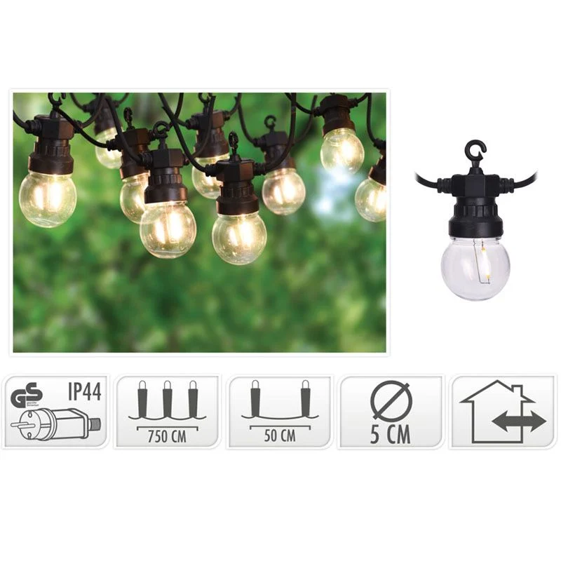 Lichtsnoer Met 10 Led Filament Lampen - Voor Buiten Marcels Webwinkel