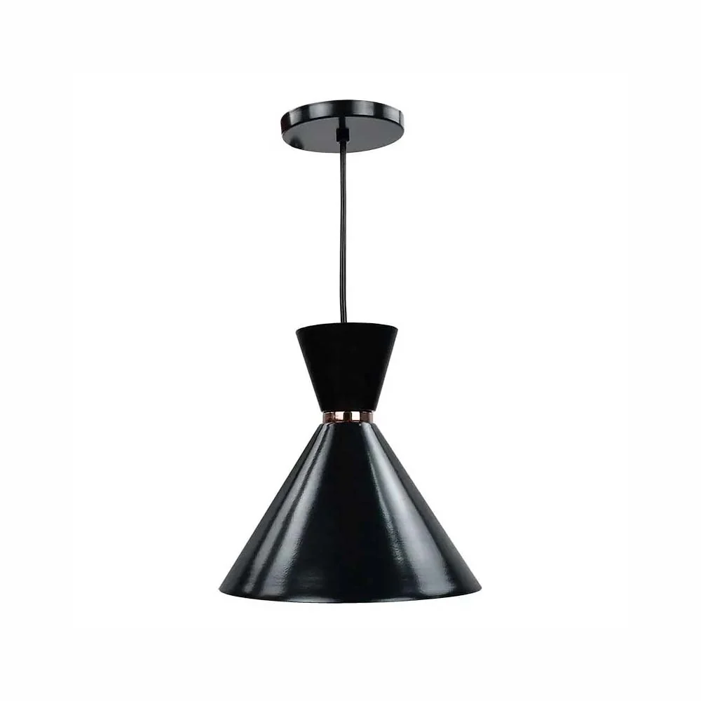 CANDIL LAMINA ACERO COLOR NEGRO DETALLE DORADO 34X120CM E27 127V MAXXI