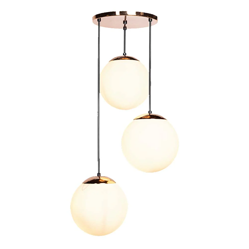 LUMINARIO COLGANTE ALUMINIO EN COLOR COBRE CON VIDRIO SOPLADO MATE 20CM H-120CM 127V LAMPARA OPCIONAL NO INCLUIDA MAXXI