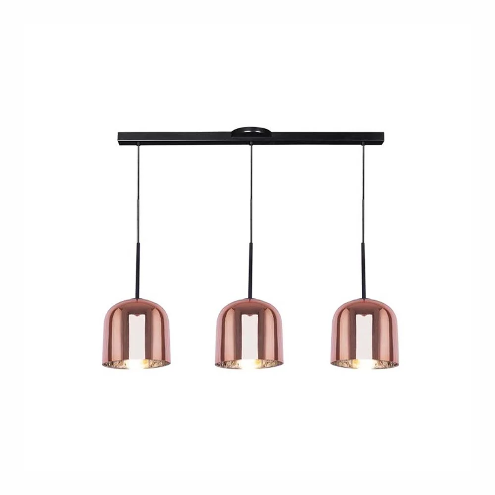 LUMINARIO COLGANTE ALUMINIO VIDRIO SOPLADO DEGRADADO RIEL DE 50 DISPONIBLE COBRE 127V LAMPARA OPCIONAL NO INCLUIDA MAXXI
