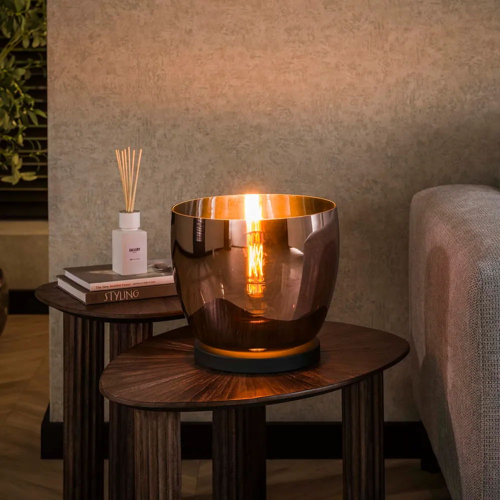 Vloerlamp Lunaris - Koper - Glas - Ø 29 cm Meubelserie Lunaris
