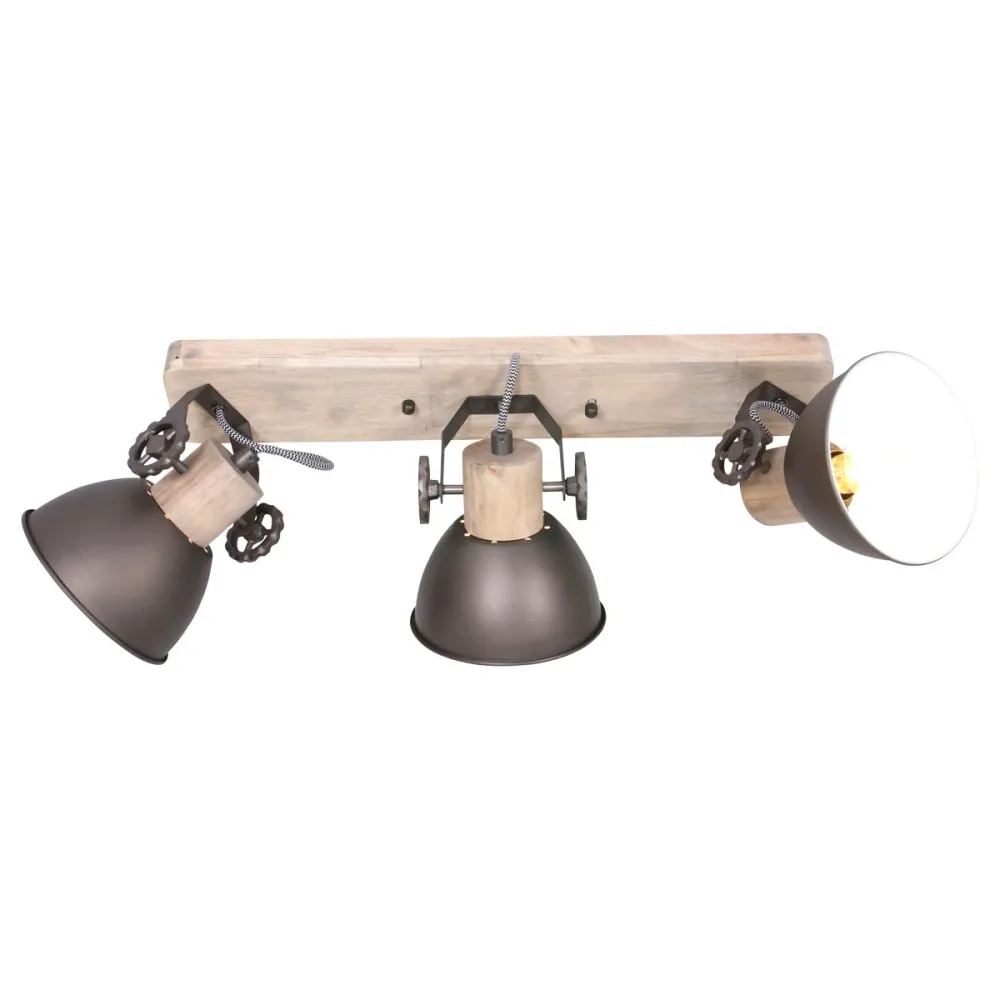 Mexlite spot gearwood - 3 lichts - 59x 17 cm - antraciet