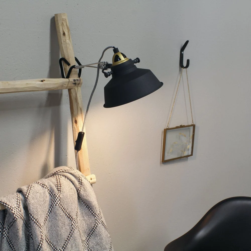 Mexlite wandlamp nove - 1 lichts - 36x 14 cm - zwart
