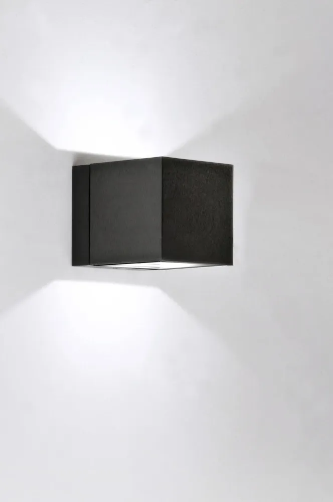 Milan - Dau 80 Wall lamp 2 x Led DOB Brushed black aluminum