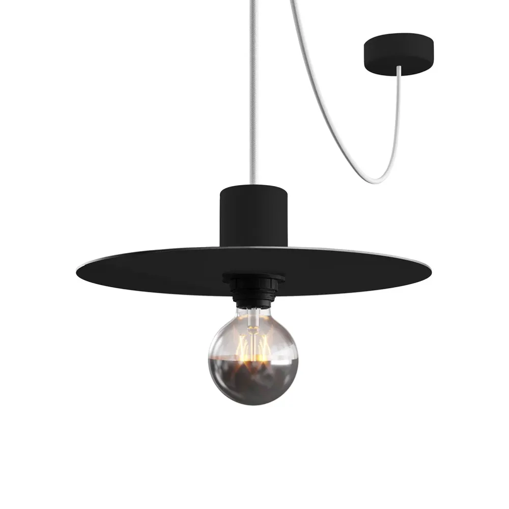 Mini Ellepì 'Solid Color' zwarte schotel voor lampen, diameter 24 cm - Made Italy