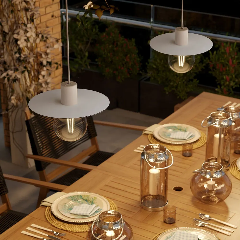 Mini plat Ellepì 'Solid Color' Mat wit voor lampen, diameter 24 cm - Made Italy