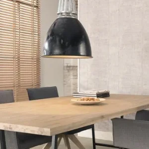 Mioni BURNED Hanglamp met zwarte ronde kap