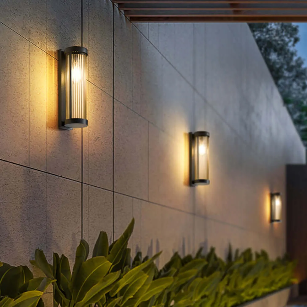 Moderne Buitenlamp Cilindrisch Metaal & Glas
