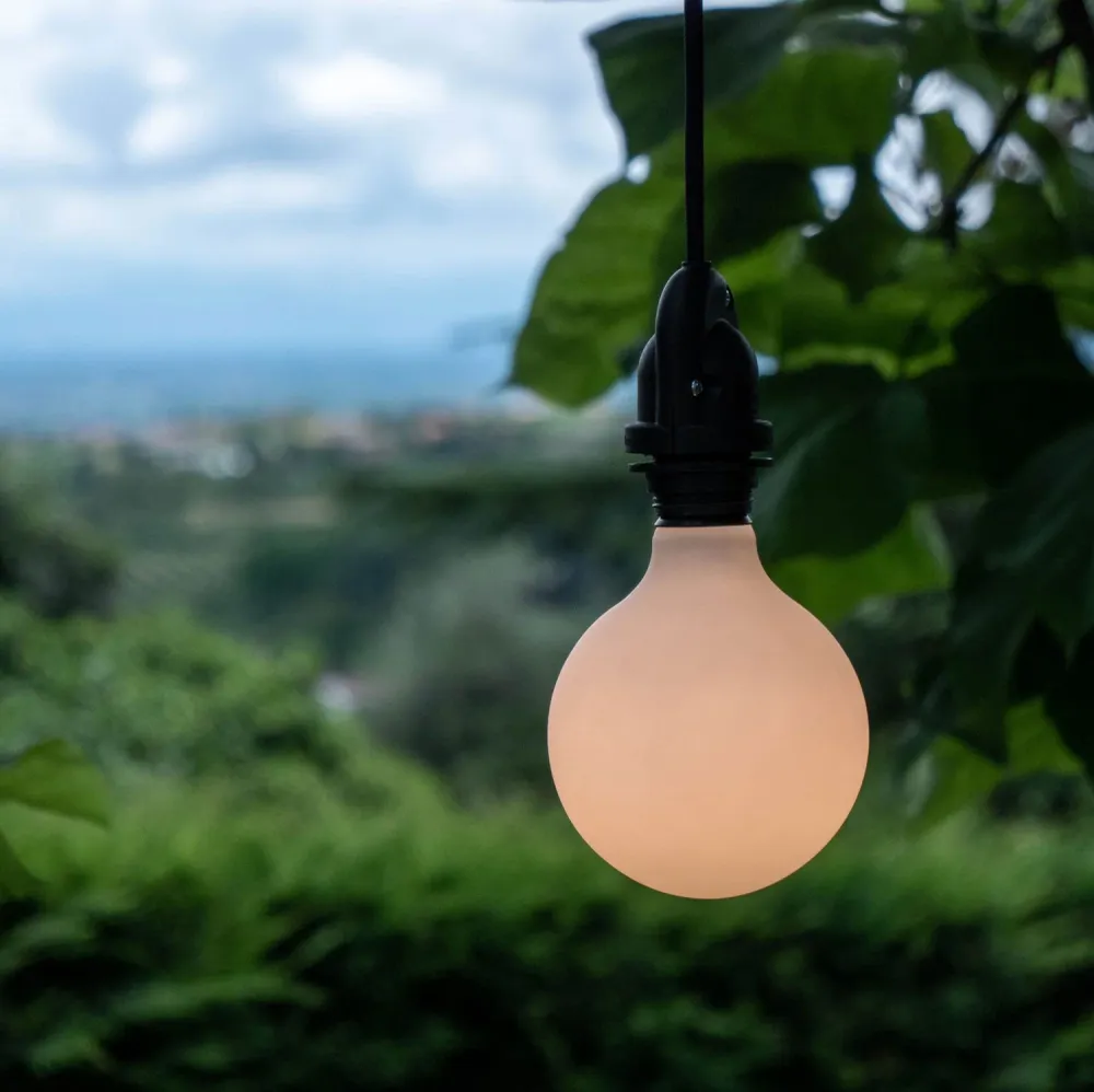 Modulair buitenlamp voor lampenkap met 5 m strijkijzersnoer, decentraal, plafondkap en fitting IP65 - Grafiet