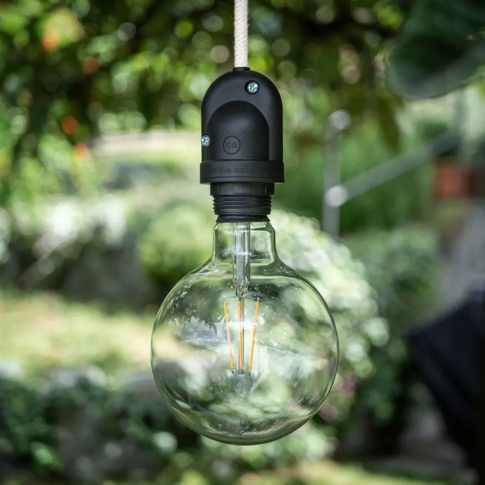 Modulair Lamp voor buitenlampenkap met 1,5 m strijkijzersnoer, plafondkap en IP65 waterdichte fitting - Petrol