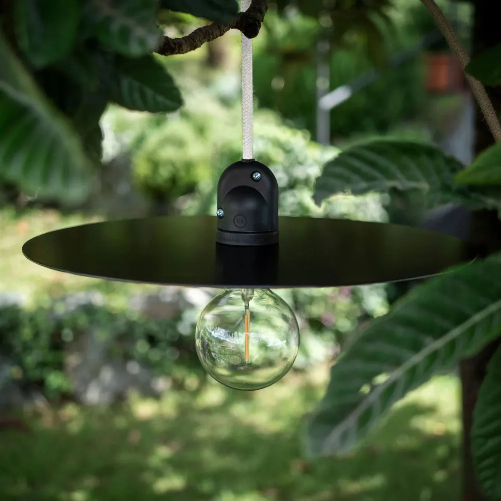 Modulair Lamp voor buitenlampenkap met 1,5 m strijkijzersnoer, plafondkap en IP65 waterdichte fitting - Petrol