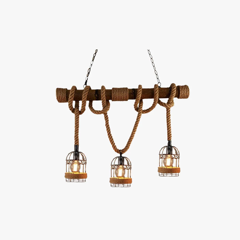 AlessioGlow - Retro hanglamp van metaal en hout Niyra