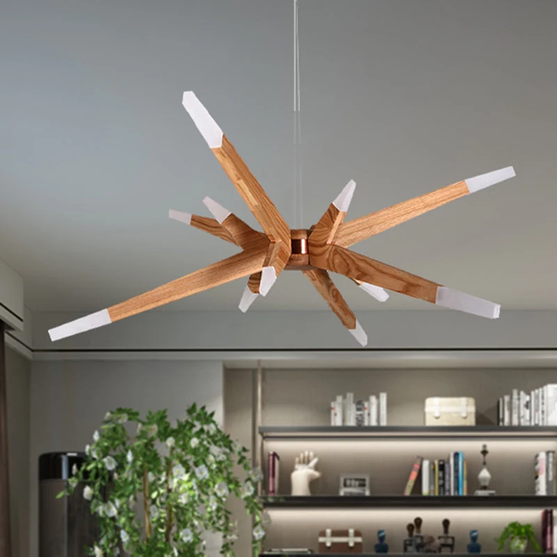 LightWood – Houten kroonluchter met LED-verlichting Niyra