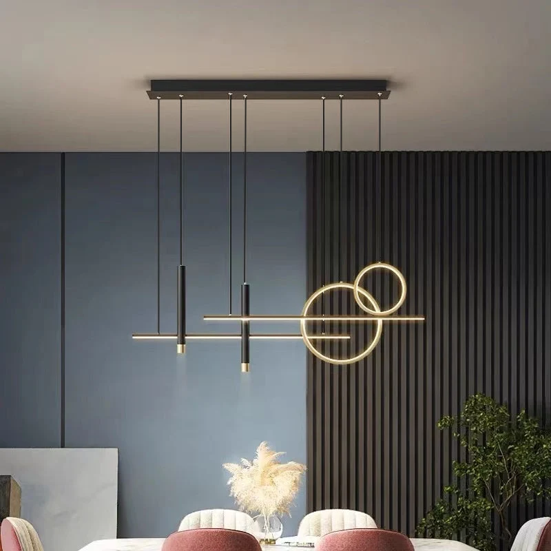 MadinaGlow - Elegante zwarte metalen LED kroonluchter Niyra