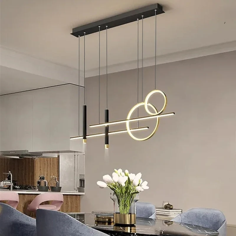 MadinaGlow - Elegante zwarte metalen LED kroonluchter Niyra