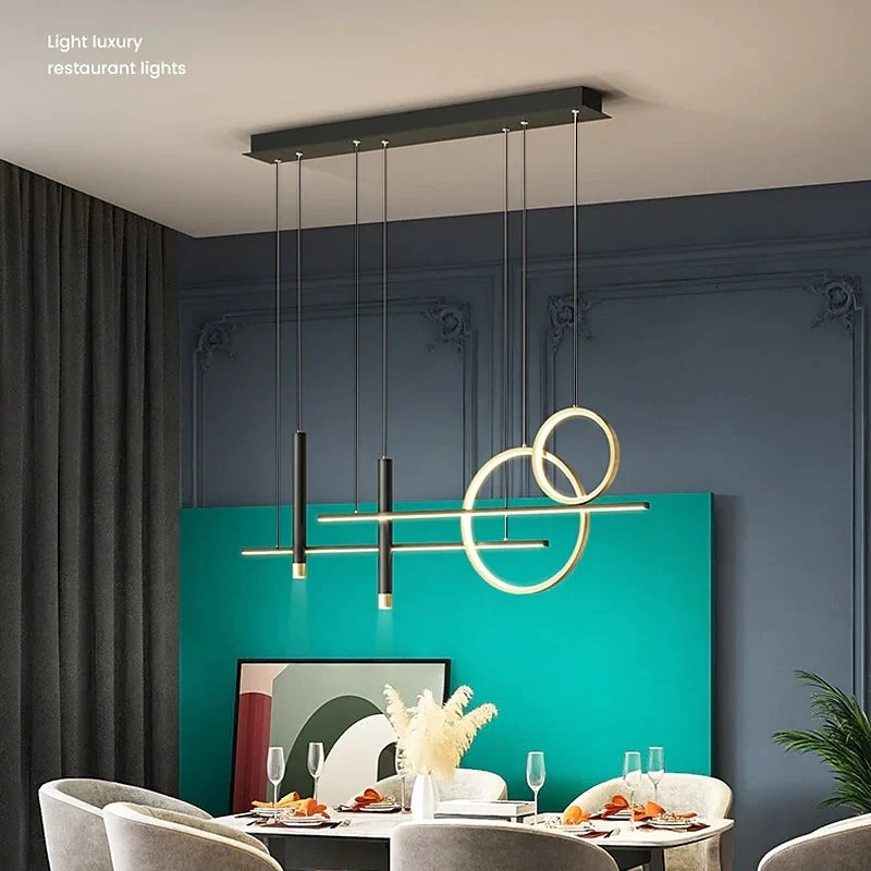 MadinaGlow - Elegante zwarte metalen LED kroonluchter Niyra
