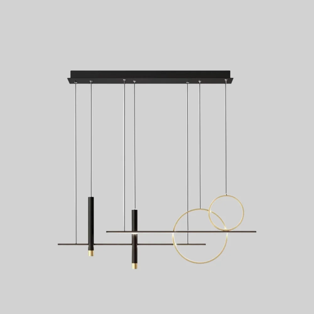 MadinaGlow - Elegante zwarte metalen LED kroonluchter Niyra