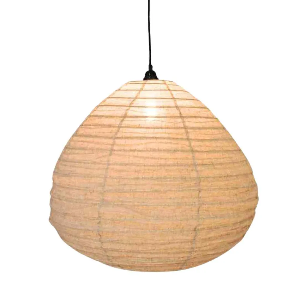 NOA MAY Hanglamp Dome - taupe - linnen - XL - Ø 60 cm / H 54 cm