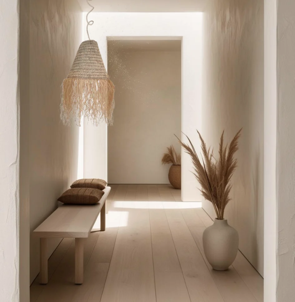 NOA MAY Hanglamp Nomad - bruin - zeegras - Ø 30 cm / H 50 cm - boho look